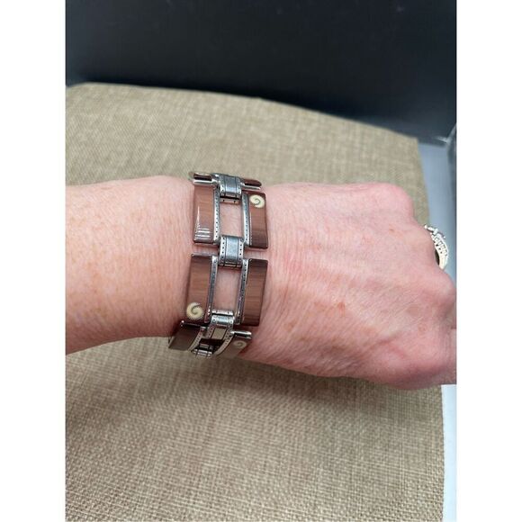 Brighton Jewelry - VINTAGE BRIGHTON BROWN AND SILVER BRACELET
